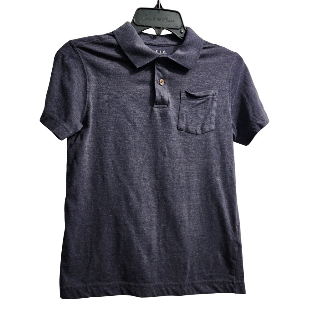 Basic Editions Kids Polo‎ Shirt Heathered Casual Short Sleeve Top L (10/12)